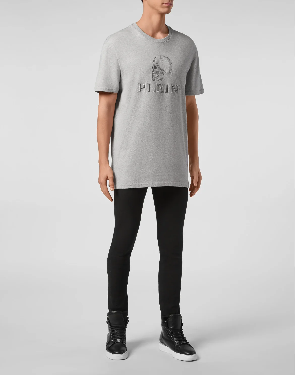 T-shirt Round Neck SS Skull, цвет: Серый