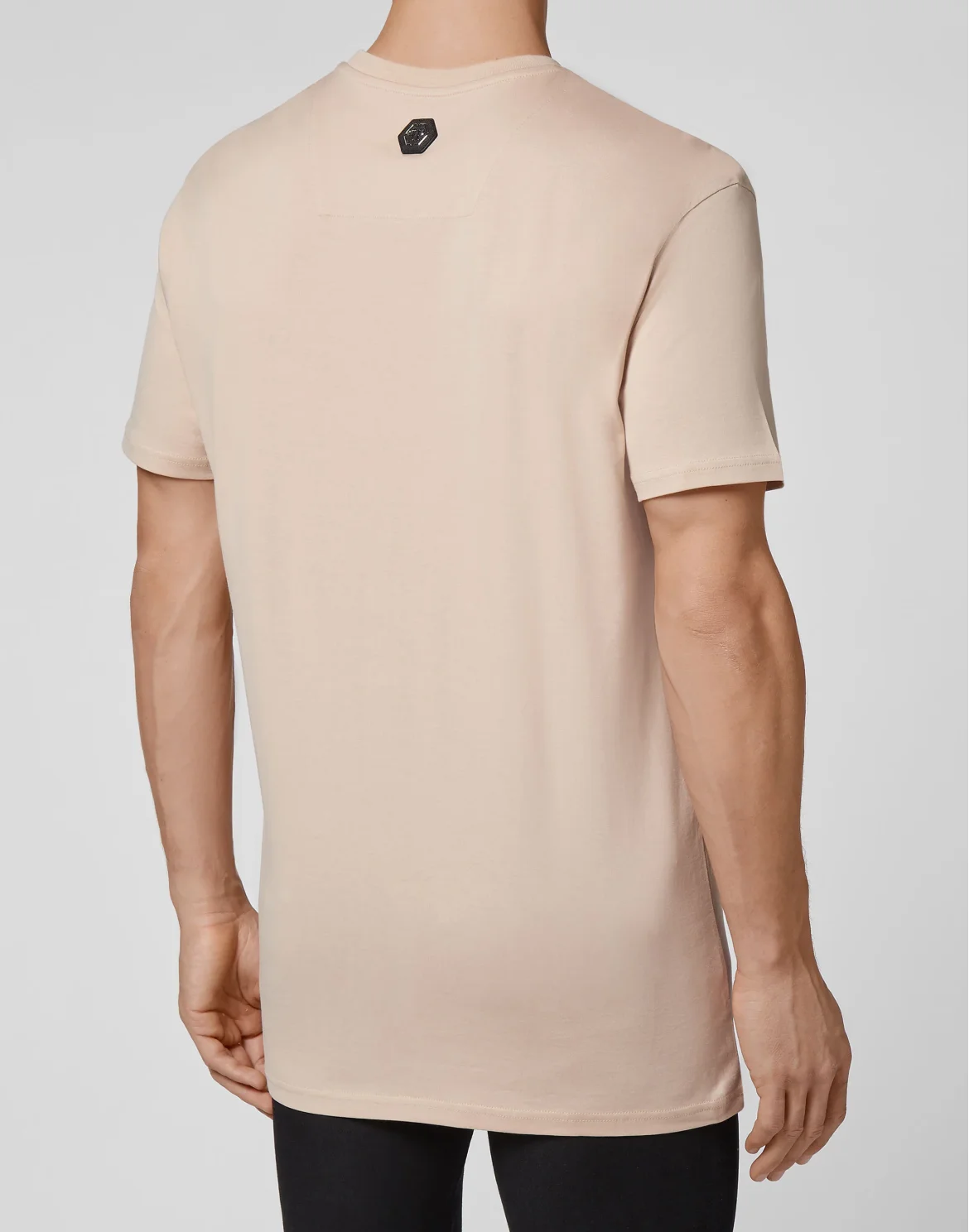 T-shirt Round Neck SS Outline Skull, цвет: Бежевый