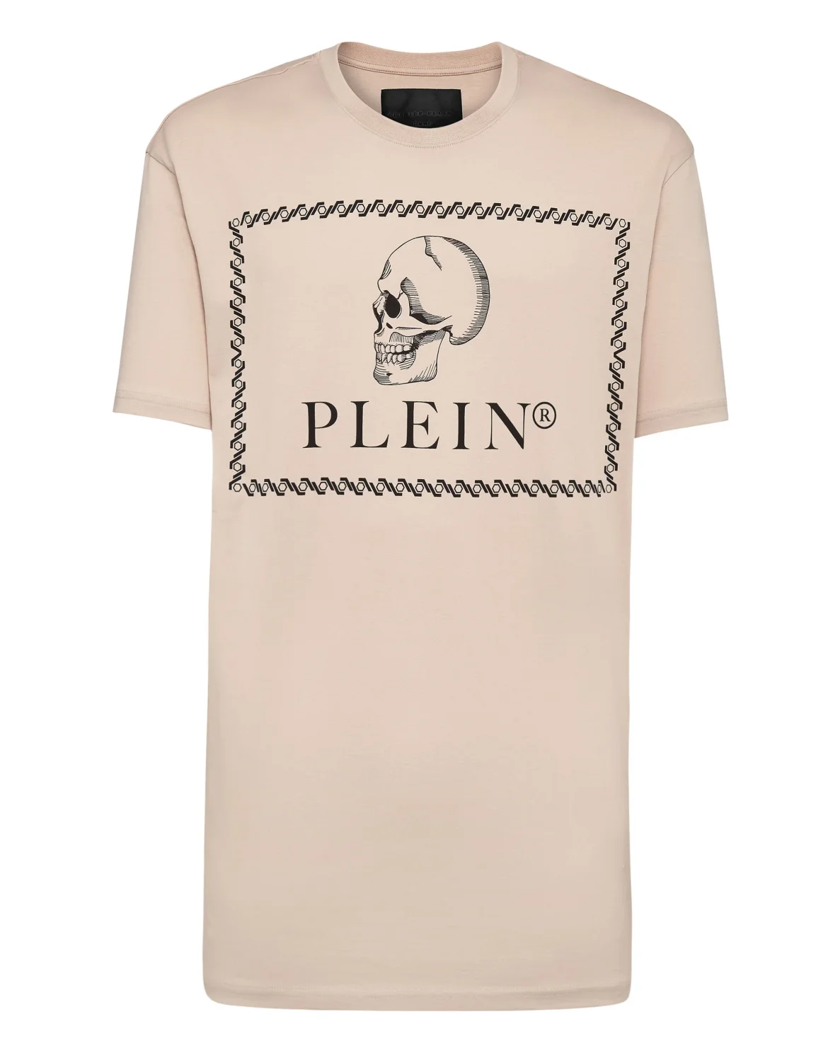 T-shirt Round Neck SS Outline Skull, цвет: Бежевый