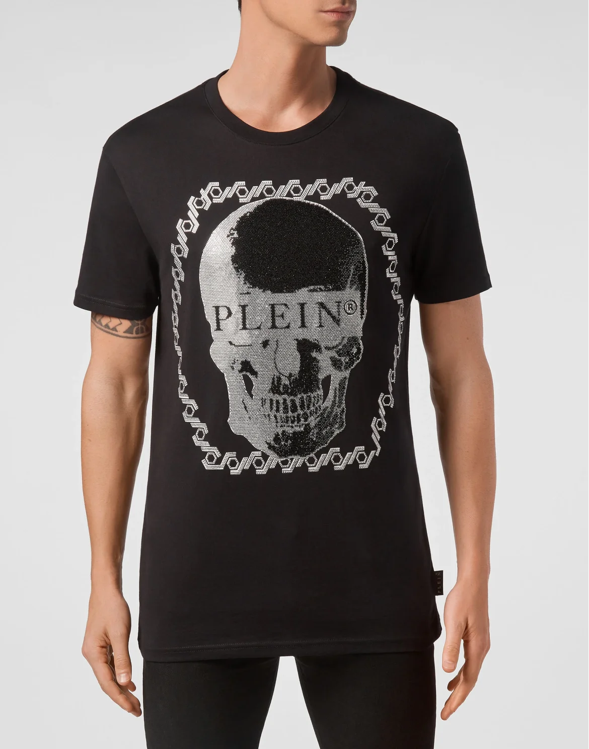 T-shirt Round Neck SS Skull crystal, цвет: Черный