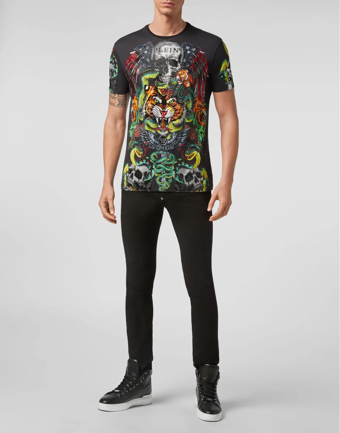 T-shirt Round Neck SS Tattoo, цвет: Черный