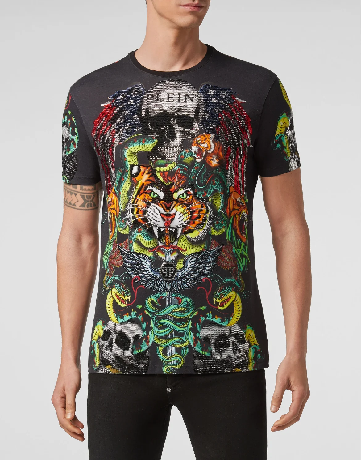 T-shirt Round Neck SS Tattoo, цвет: Черный