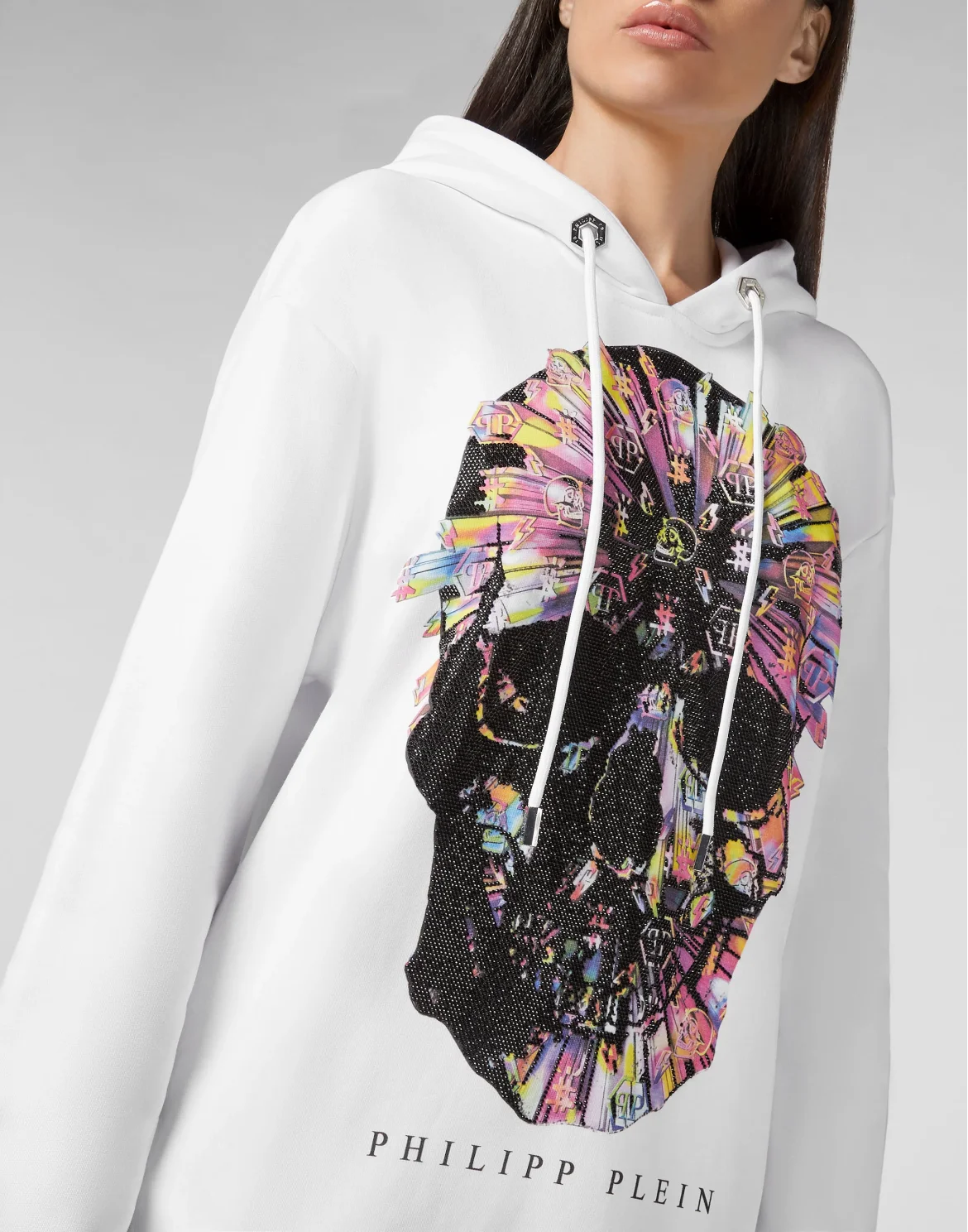 Hoodie sweatshirt Colorful Skull, цвет: Белый