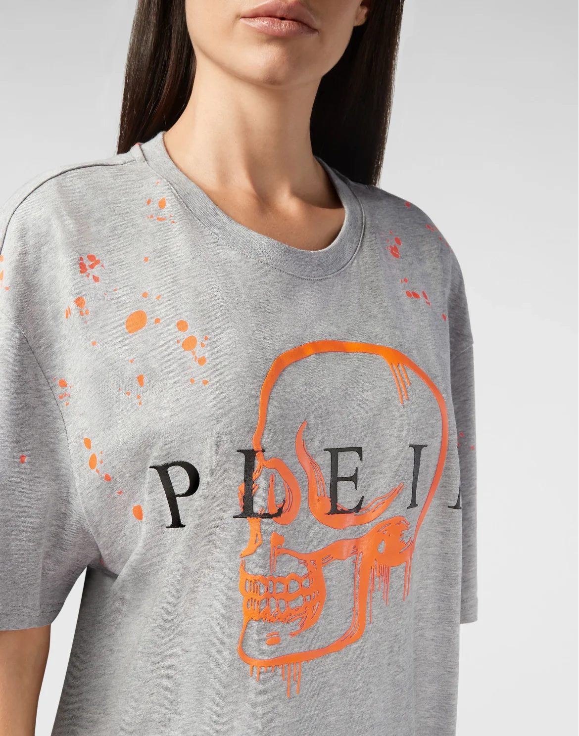 T-shirt Round Neck SS Skull, цвет: Серый