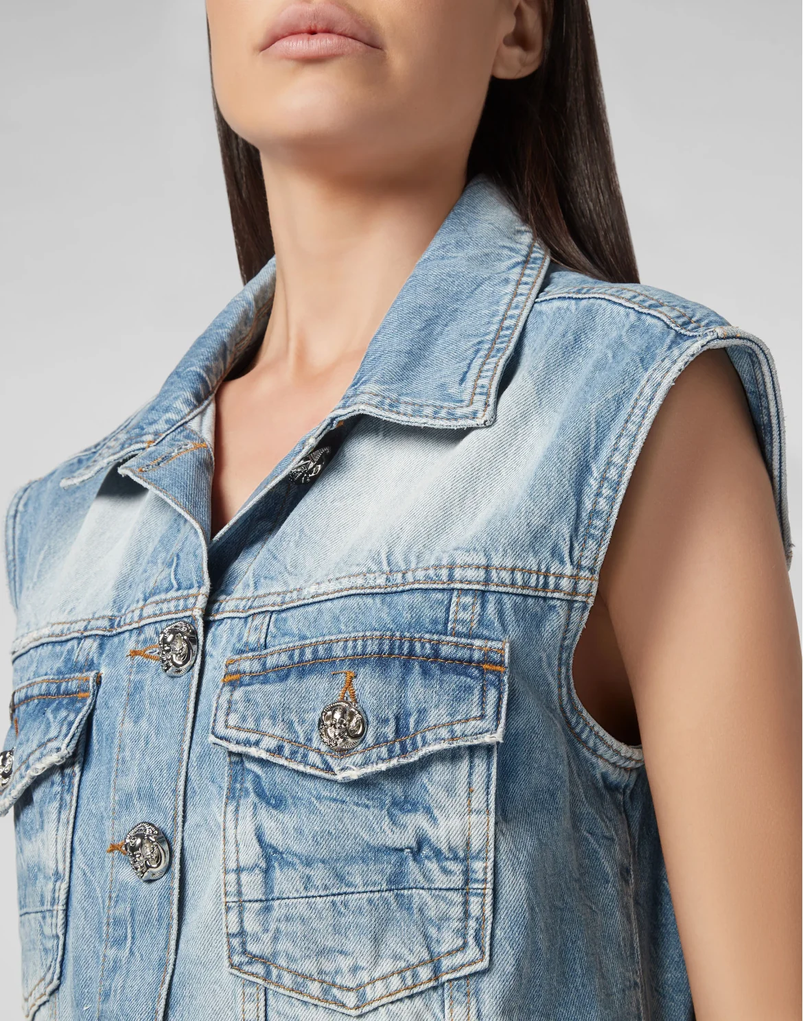 Denim vest Pins, цвет: Голубой