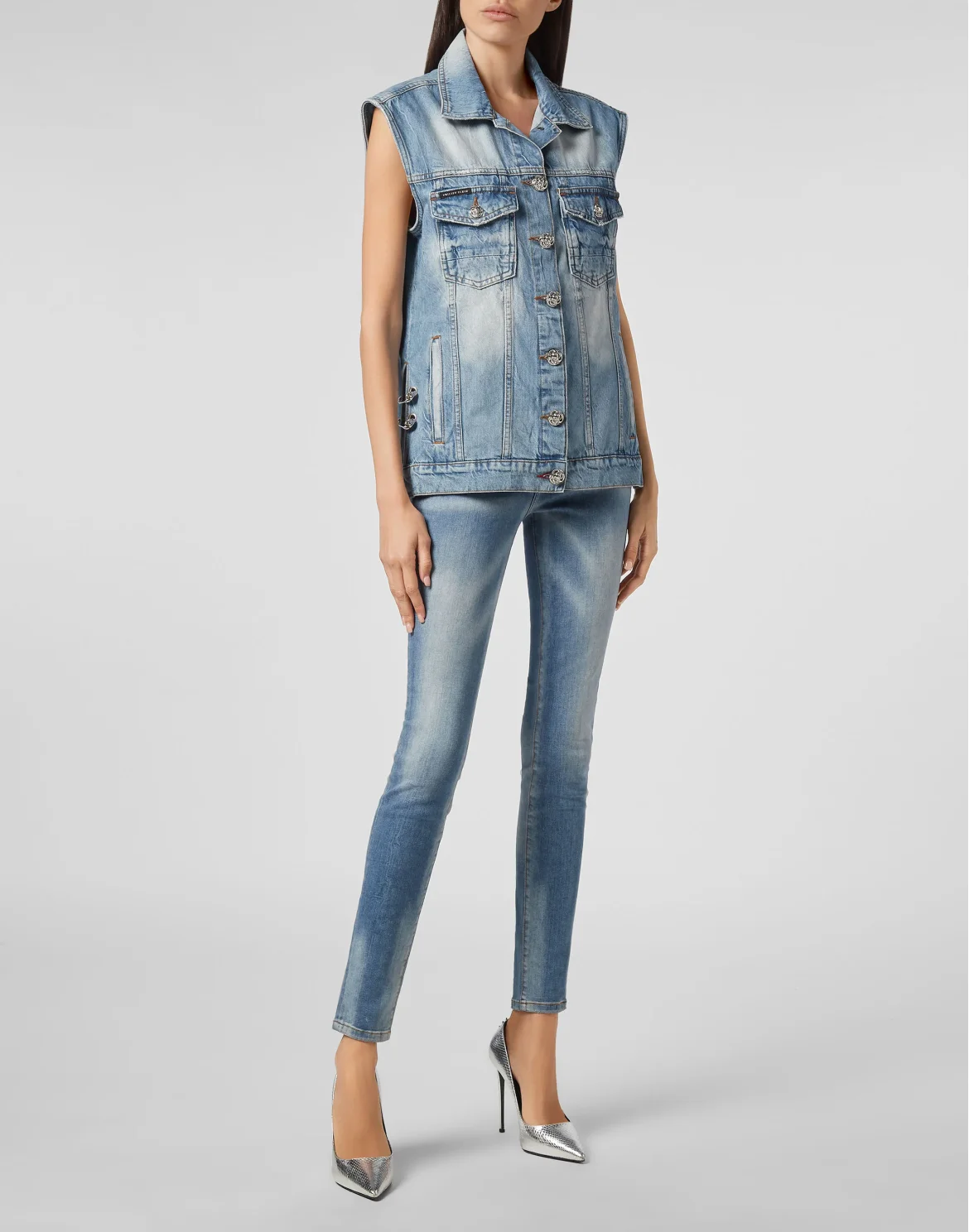 Denim vest Pins, цвет: Голубой