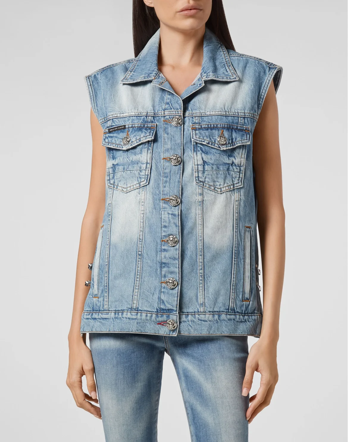 Denim vest Pins, цвет: Голубой
