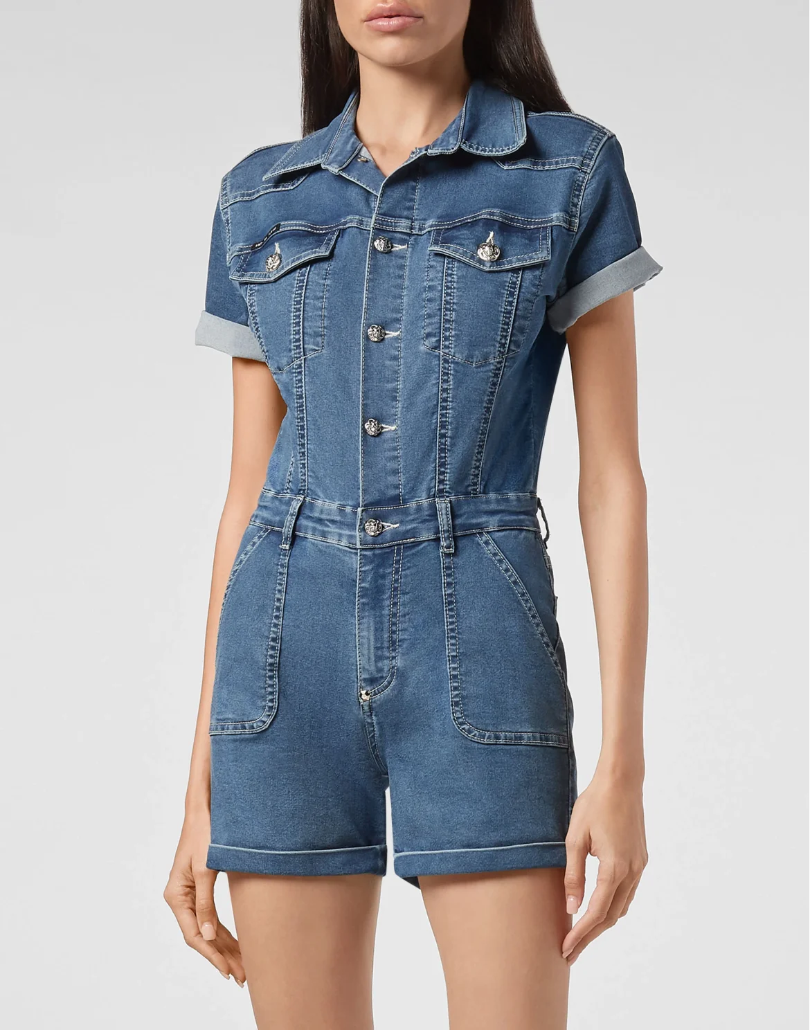 Denim Jumpsuit Iconic Plein, цвет: Голубой