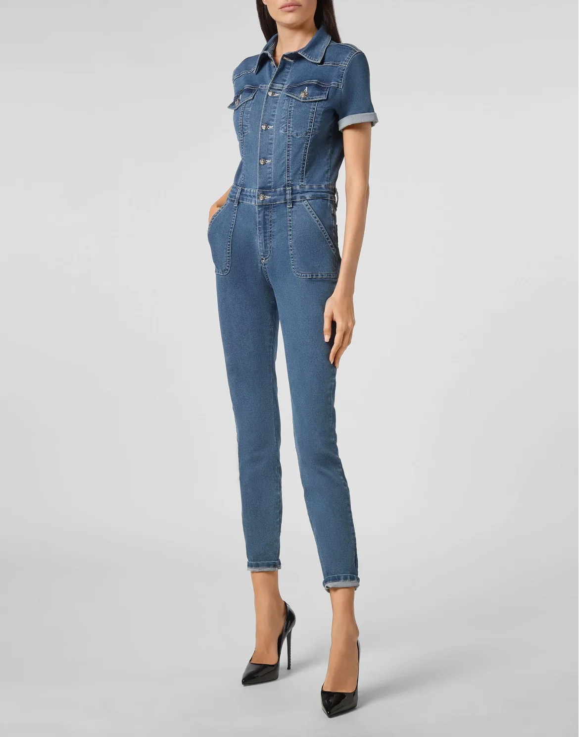 Denim Jumpsuit Iconic Plein, цвет: Голубой