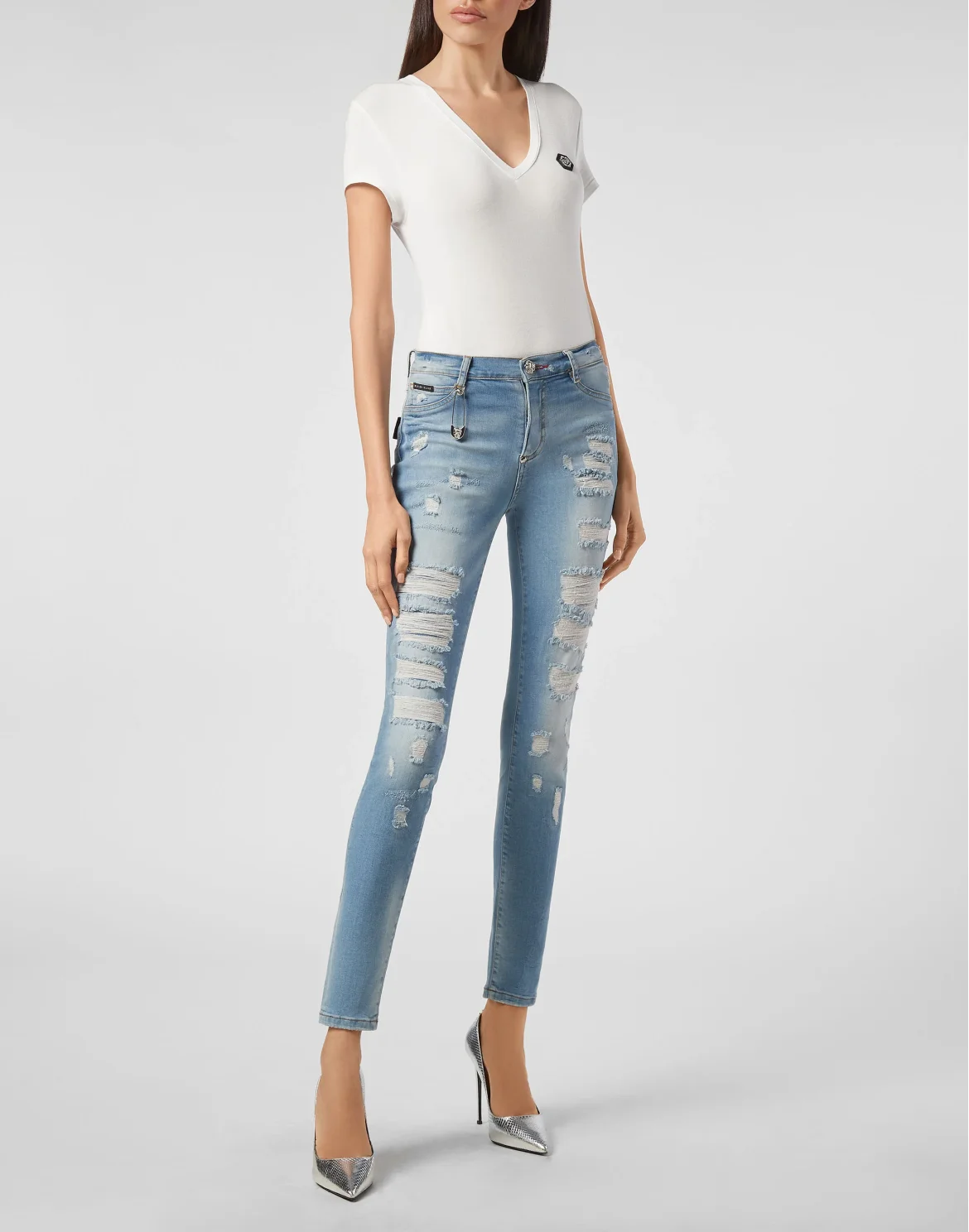 High Waist Jegging Pins Iconic Plein, цвет: Голубой
