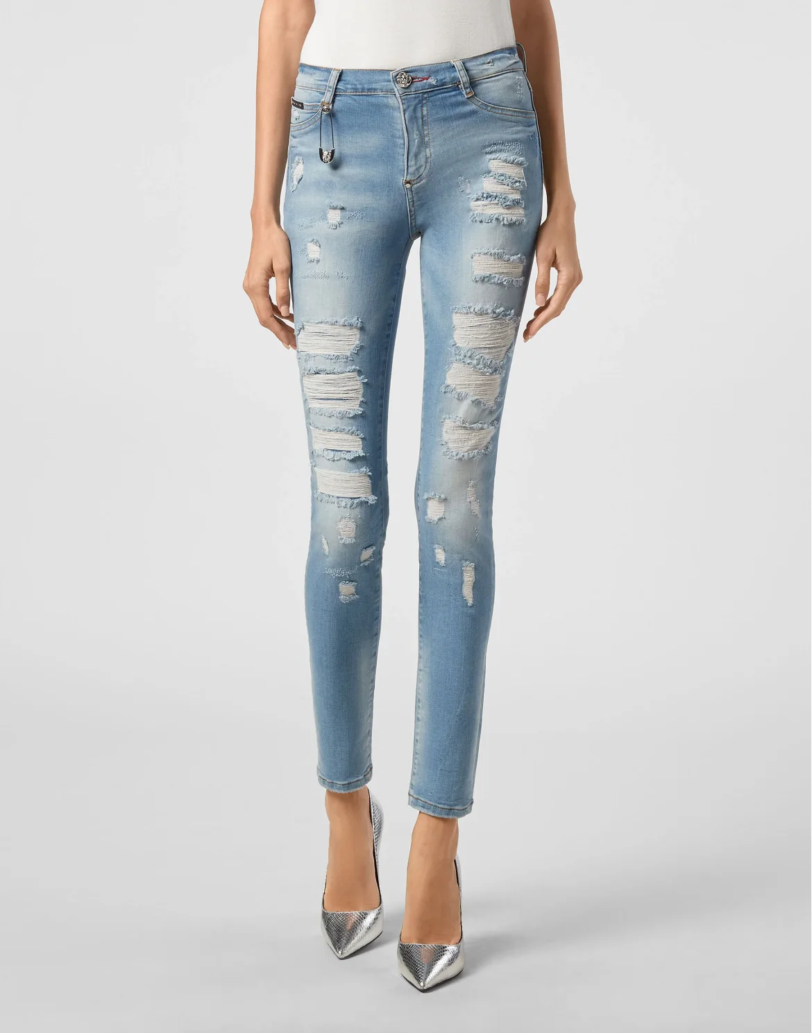 High Waist Jegging Pins Iconic Plein, цвет: Голубой