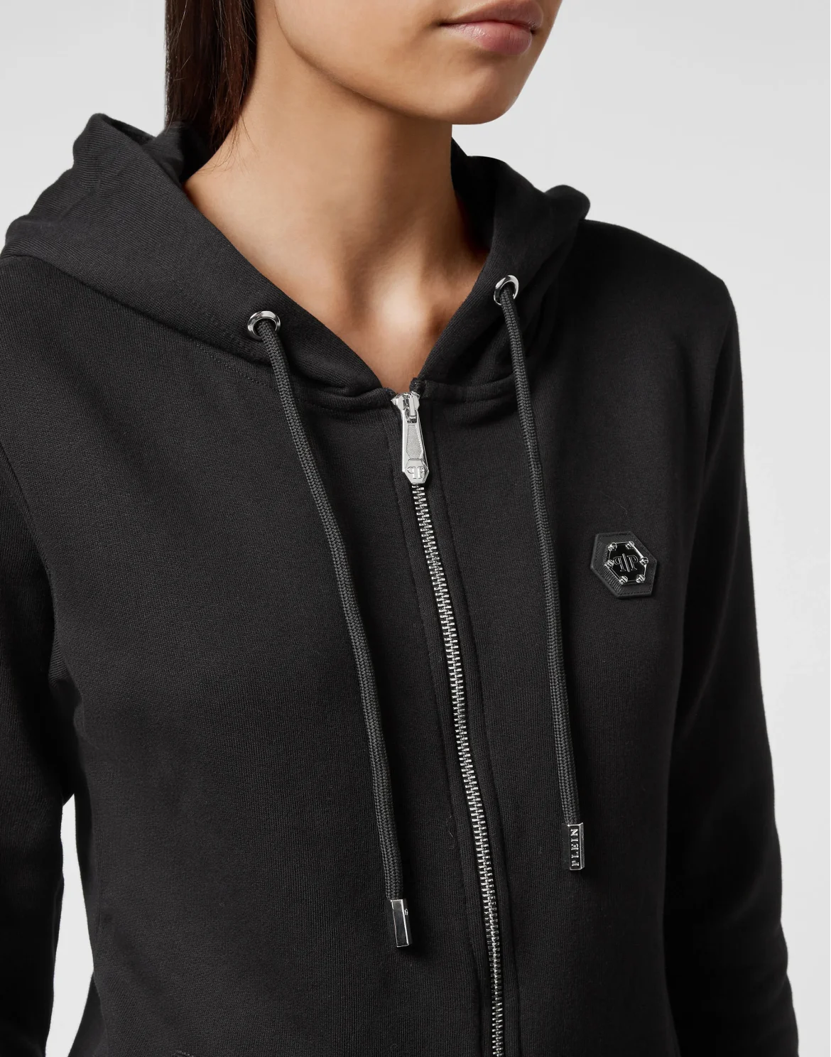 Hoodie Sweatjacket Full Zip, цвет: Черный