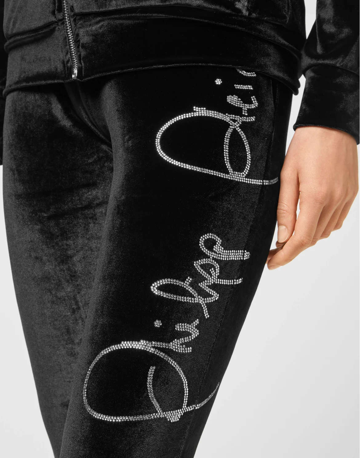 Velvet Hoodie/Trousers Tracksuit, цвет: Черный