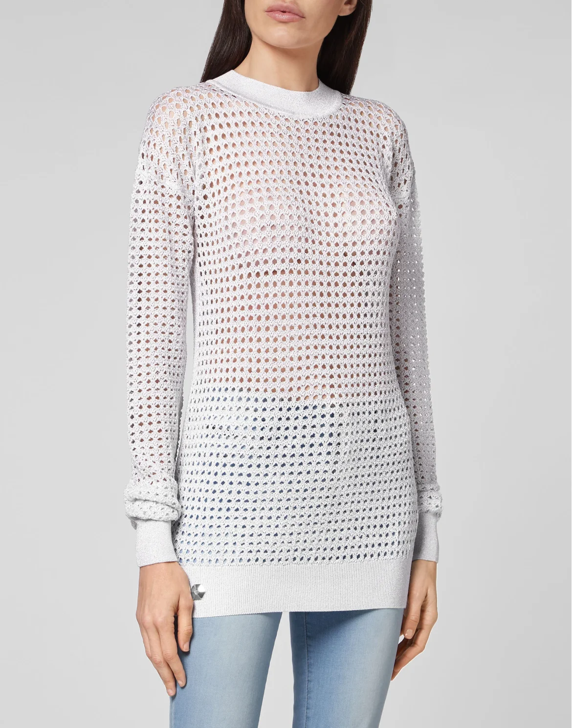Pullover Round Neck SS Lurex, цвет: Белый