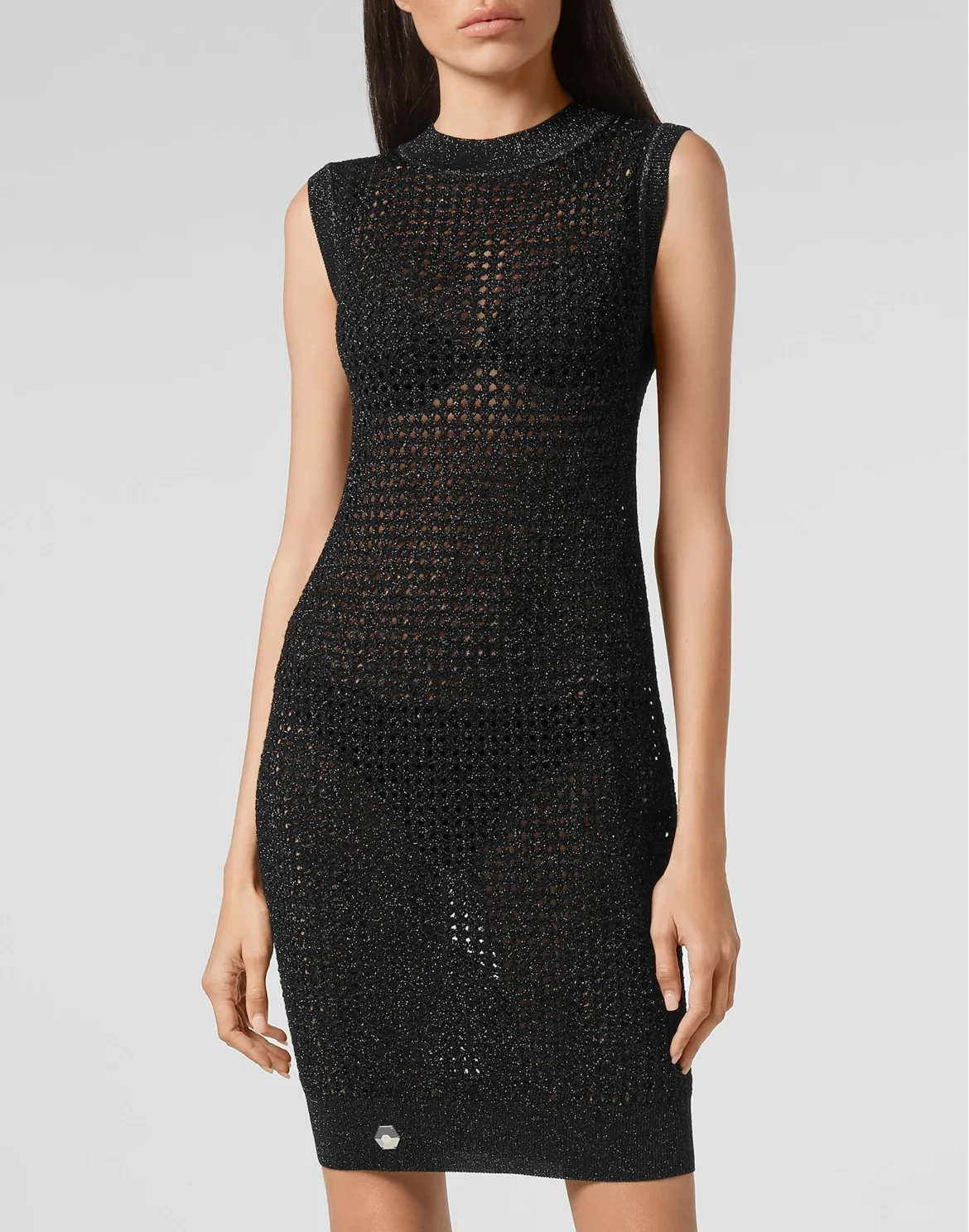 Mini Dress Sleeveless Lurex, цвет: Черный