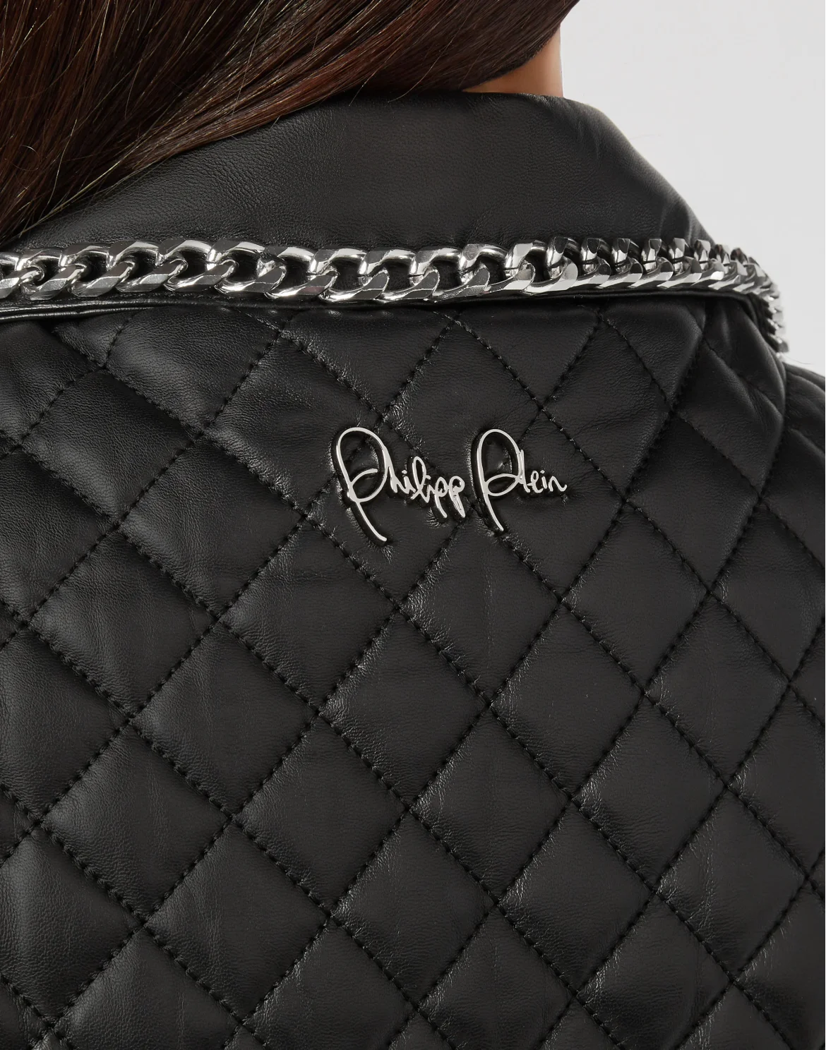 Leather Vest Short Chains, цвет: Черный