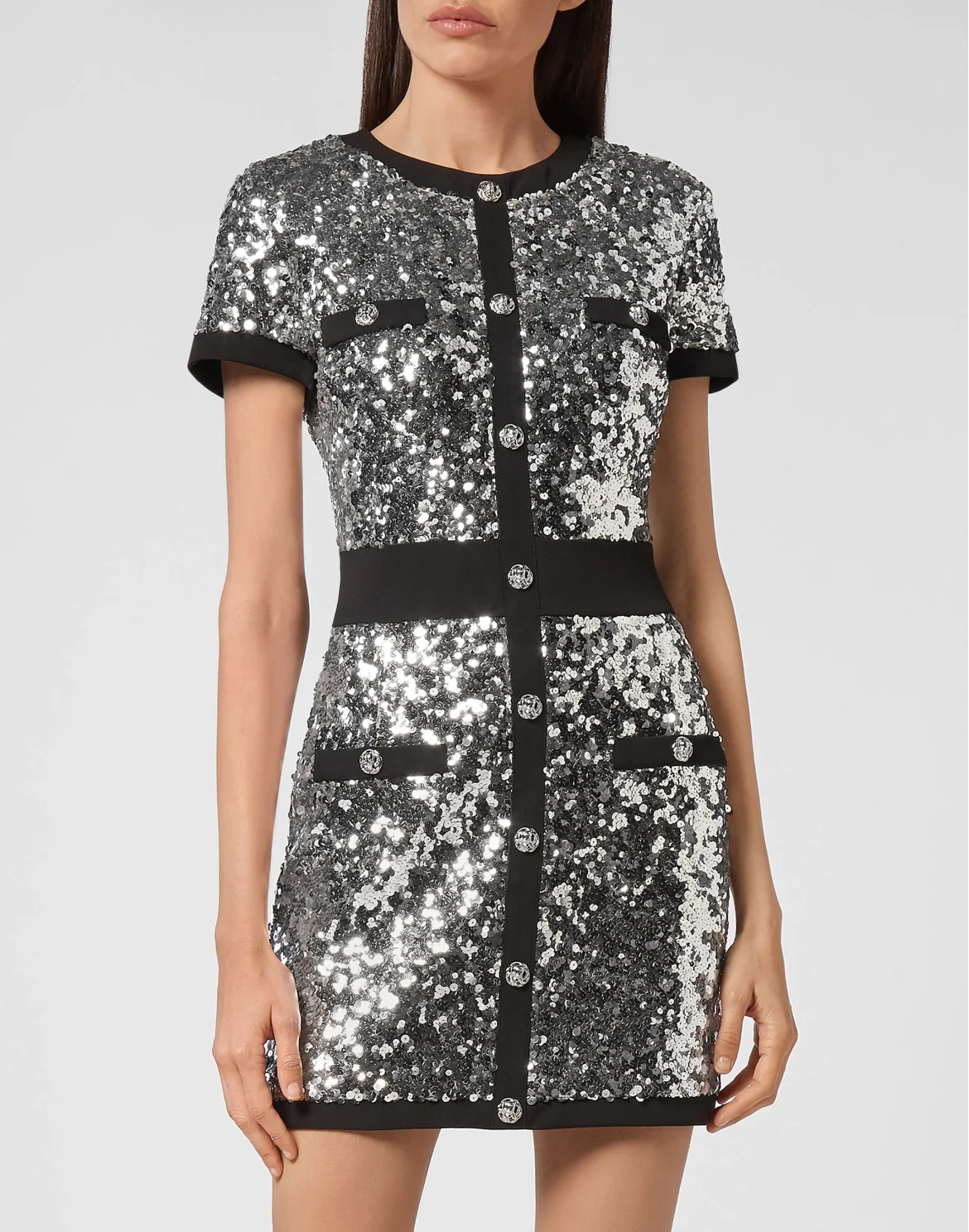 Short Dress Paillettes, цвет: Серебристый