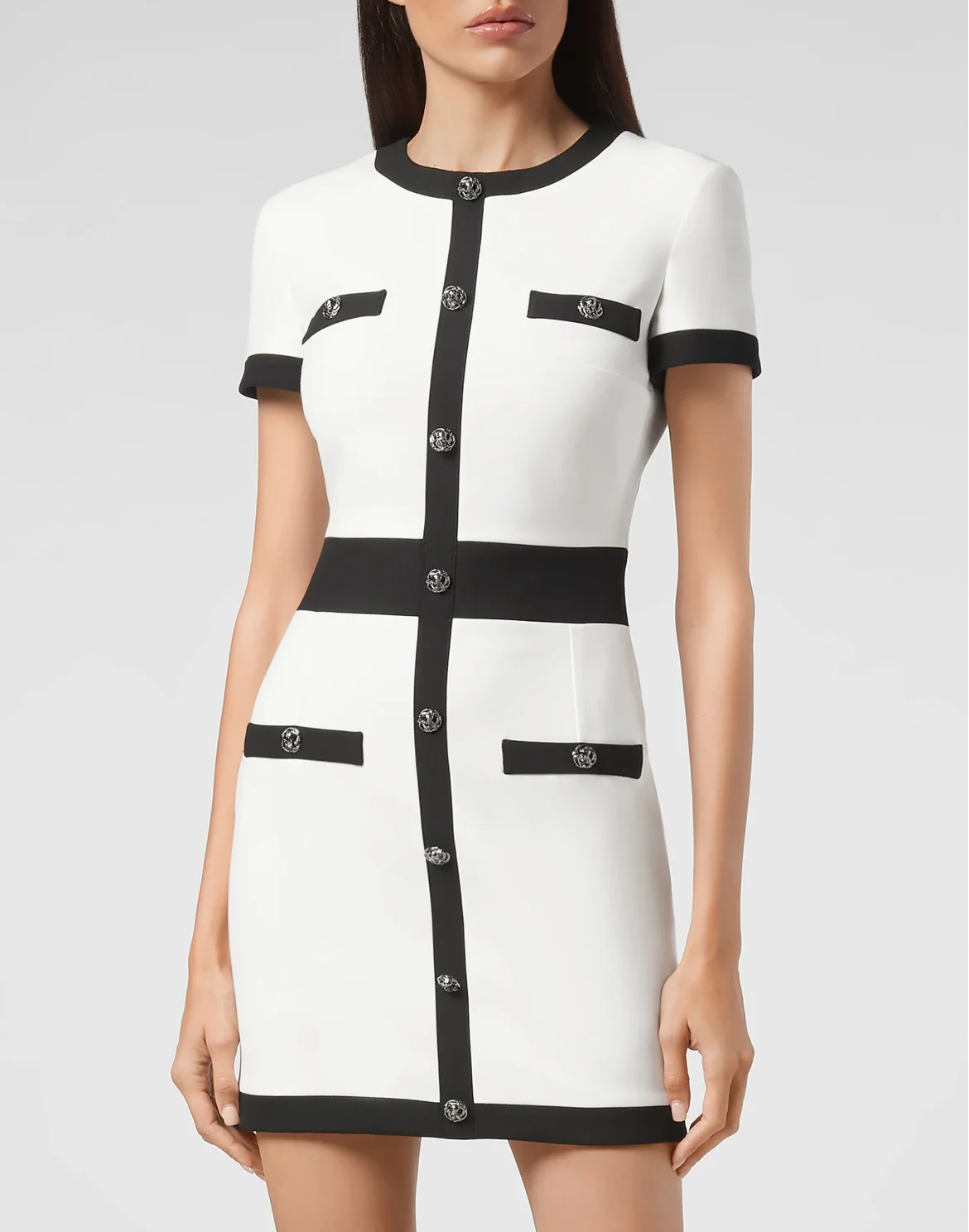 Cady Black and White Short Dress, цвет: Белый