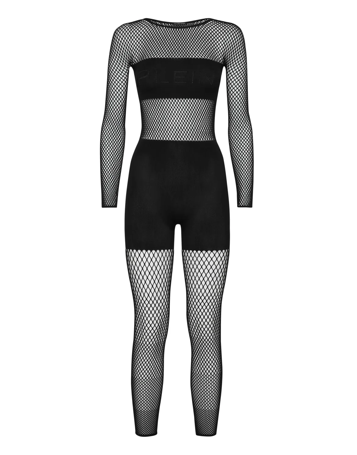 Jumpsuit Long Sleeves Seamless Mesh, цвет: Черный