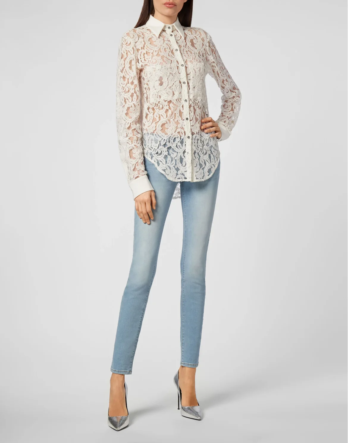 Shirt LS Lace, цвет: Белый