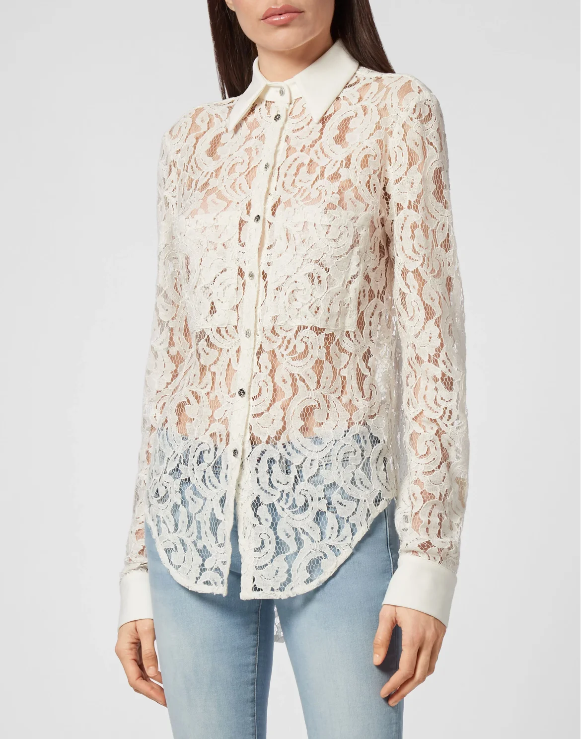 Shirt LS Lace, цвет: Белый