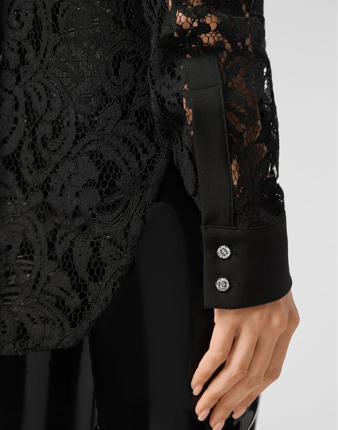 Shirt LS Lace, цвет: Черный