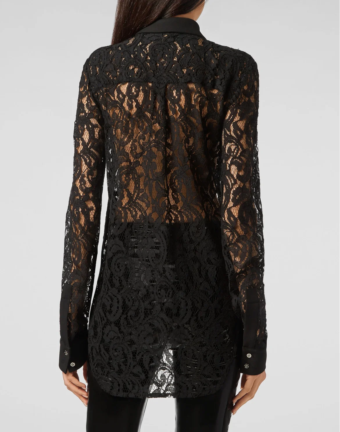Shirt LS Lace, цвет: Черный