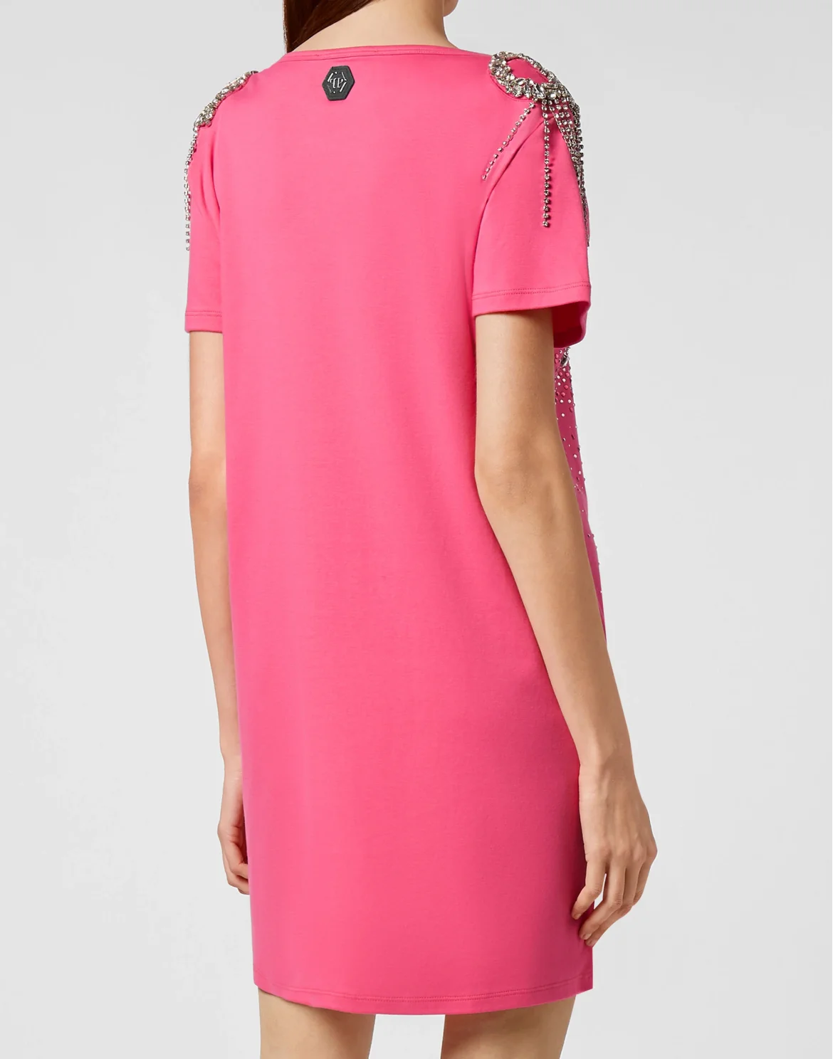  T-shirt Dress Crystal Fringe, цвет: Розовый
