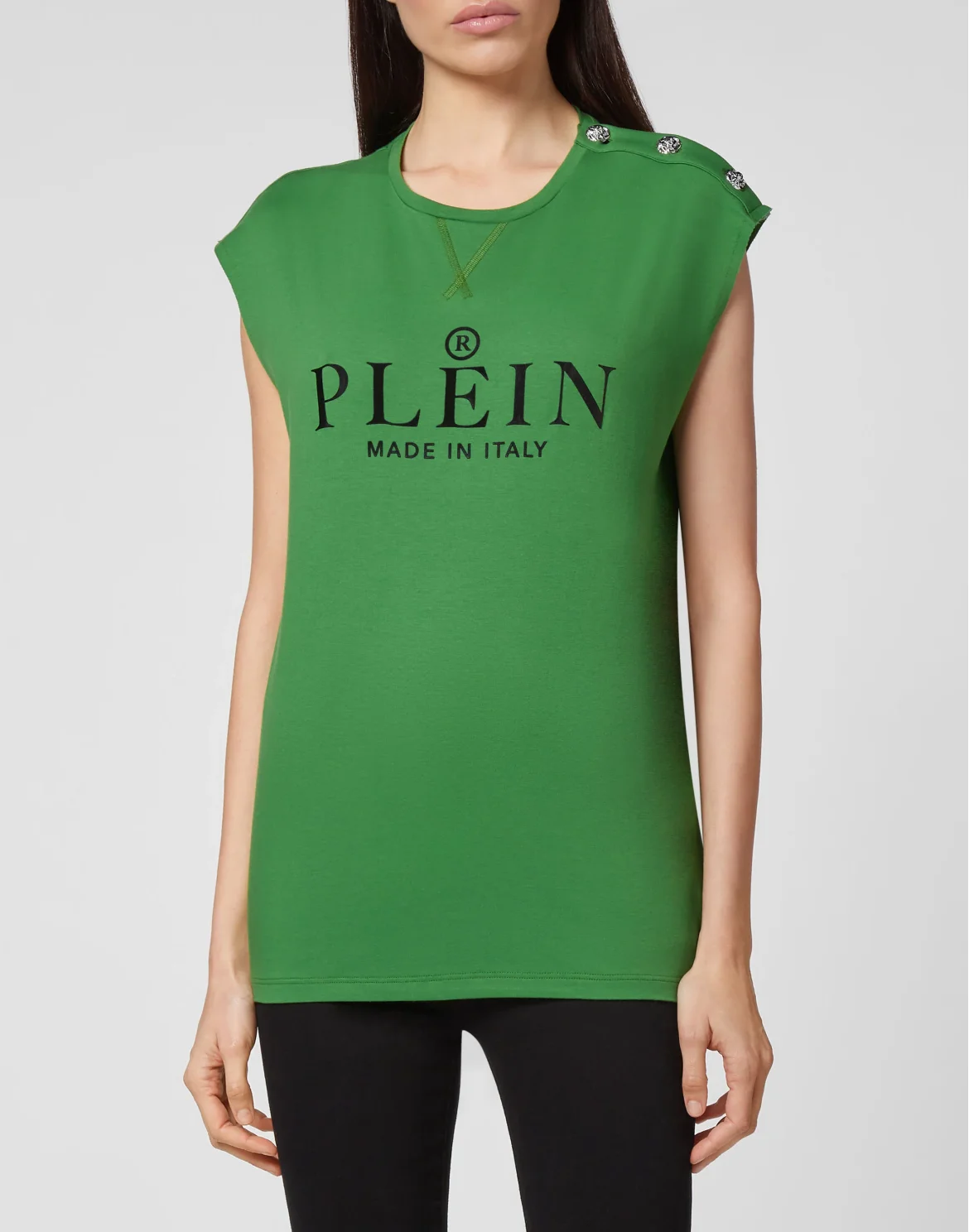 T-shirt Round Neck SS Iconic Plein, цвет: Зеленый