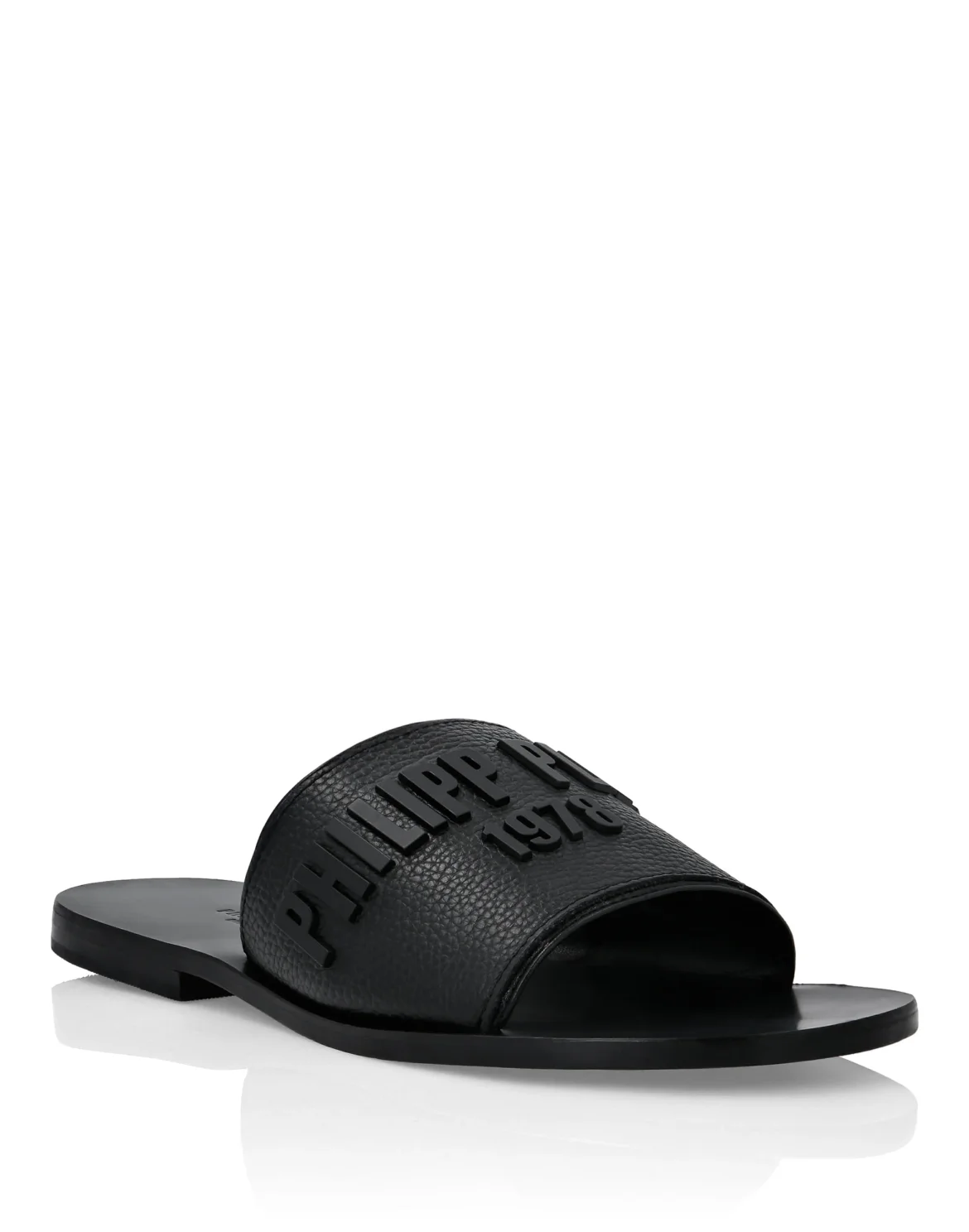 Leather Sandals Flat PP1978, цвет: Черный