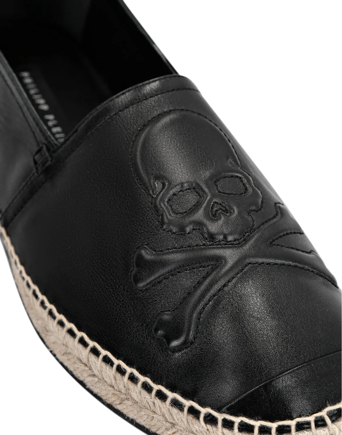 Leather Espadrillas Skull, цвет: Черный