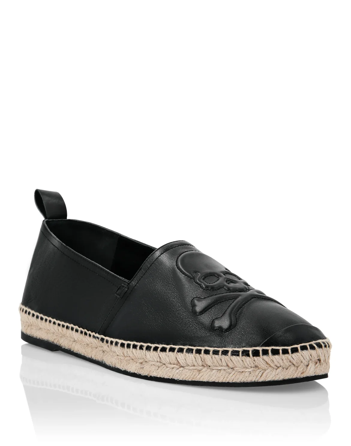Leather Espadrillas Skull, цвет: Черный