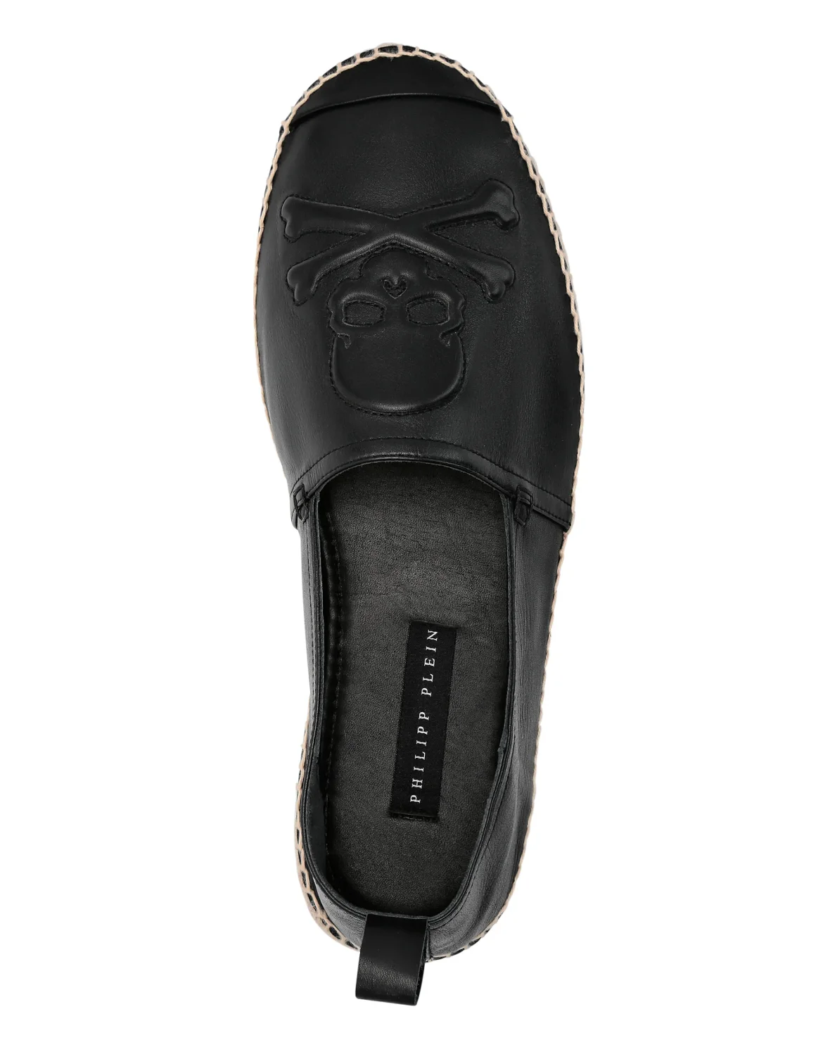 Leather Espadrillas Skull, цвет: Черный