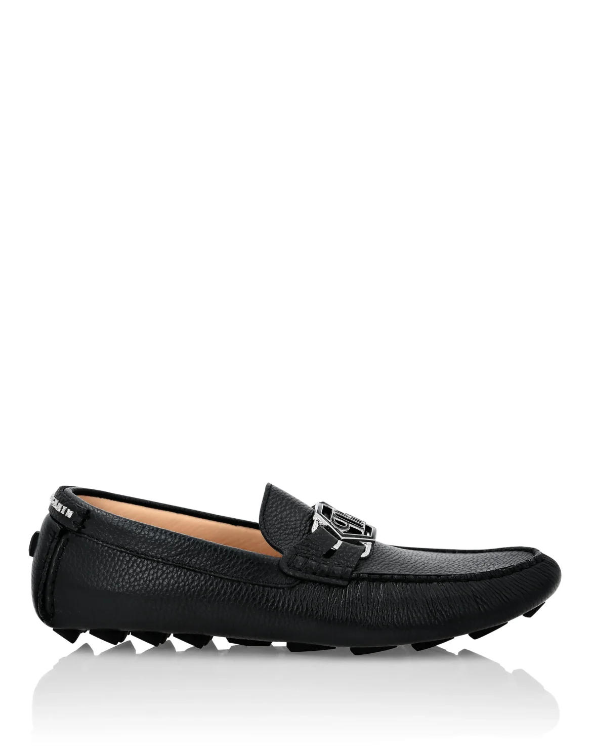Leather Mocassin Hexagon, цвет: Черный