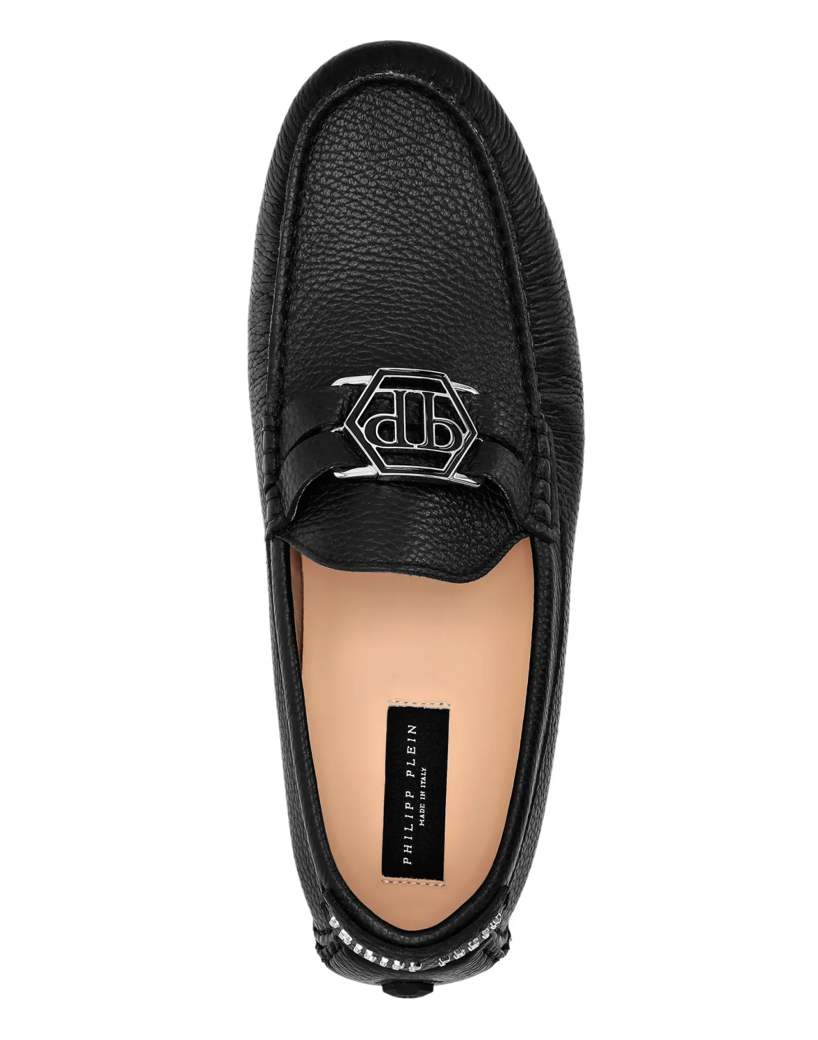 Leather Mocassin Hexagon, цвет: Черный