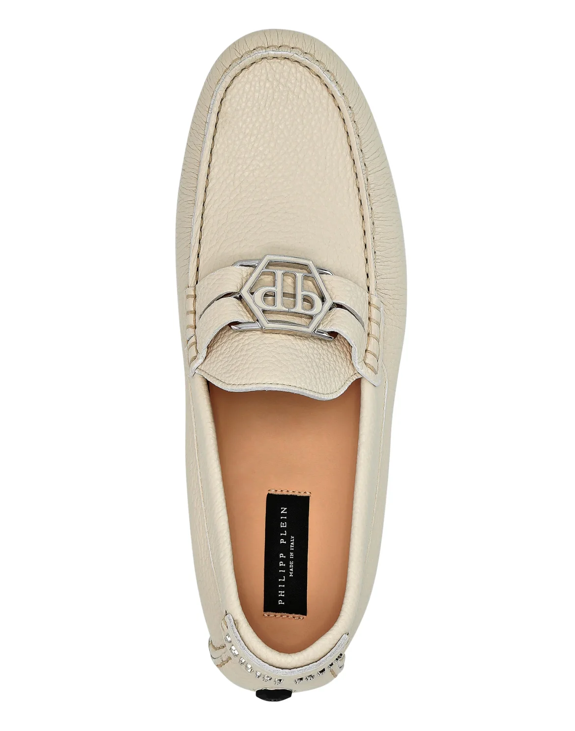 Leather Mocassin Hexagon, цвет: Бежевый