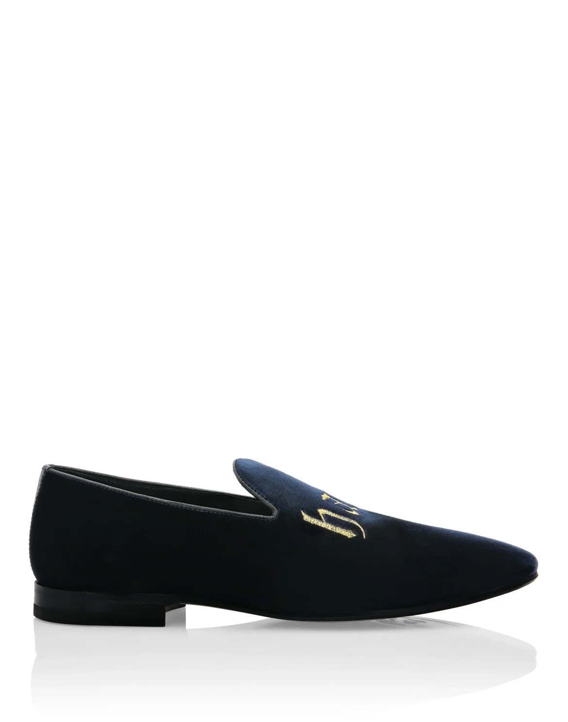 Velvet Loafers Embroidered, цвет: Синий