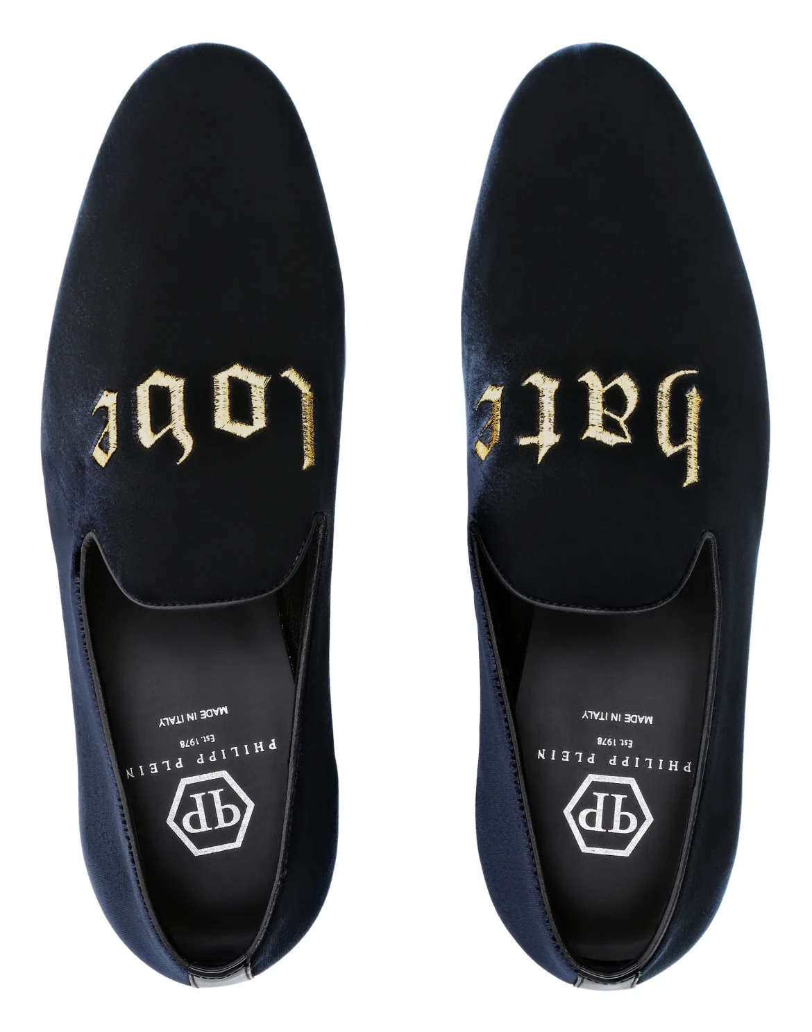 Velvet Loafers Embroidered, цвет: Синий