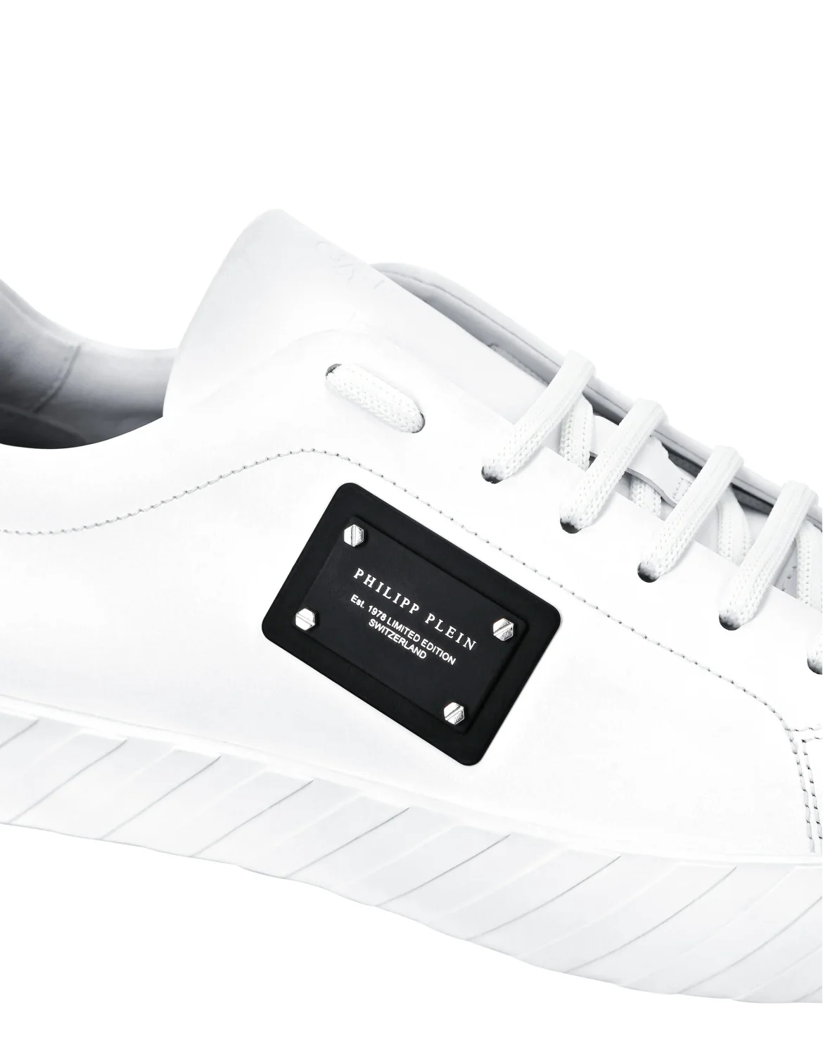 Rubber Leather Lo-Top Sneakers Iconic Plein, цвет: Белый