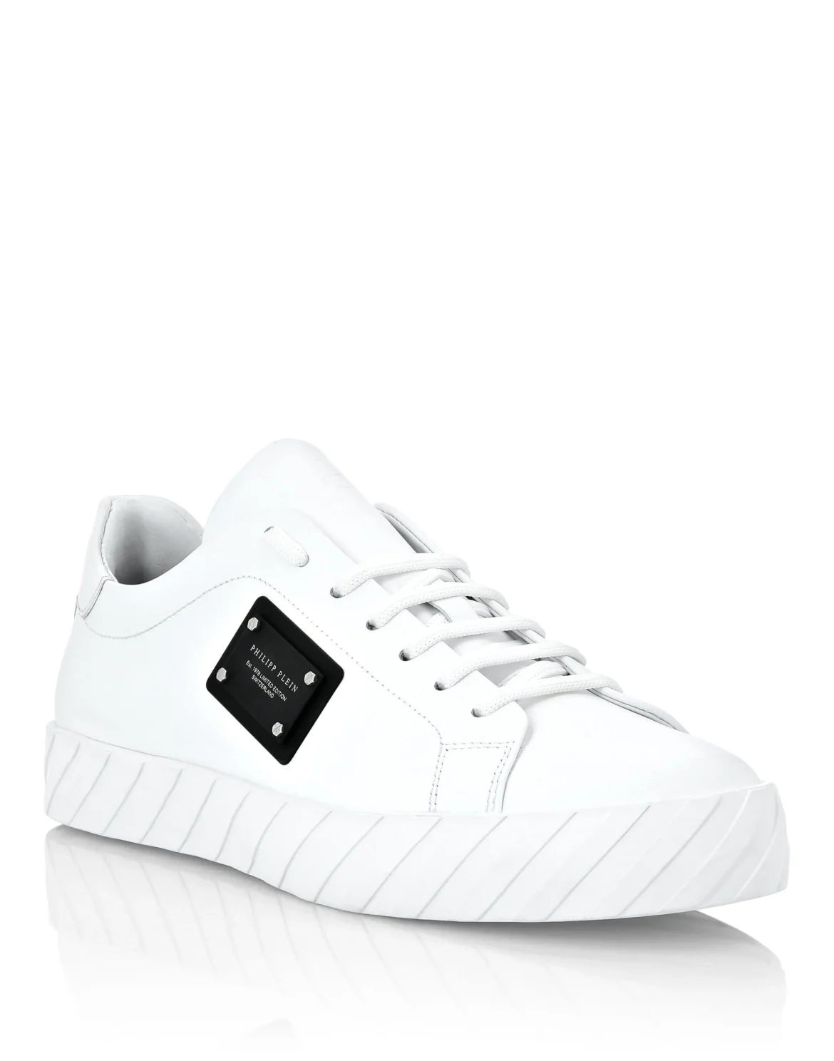 Rubber Leather Lo-Top Sneakers Iconic Plein, цвет: Белый