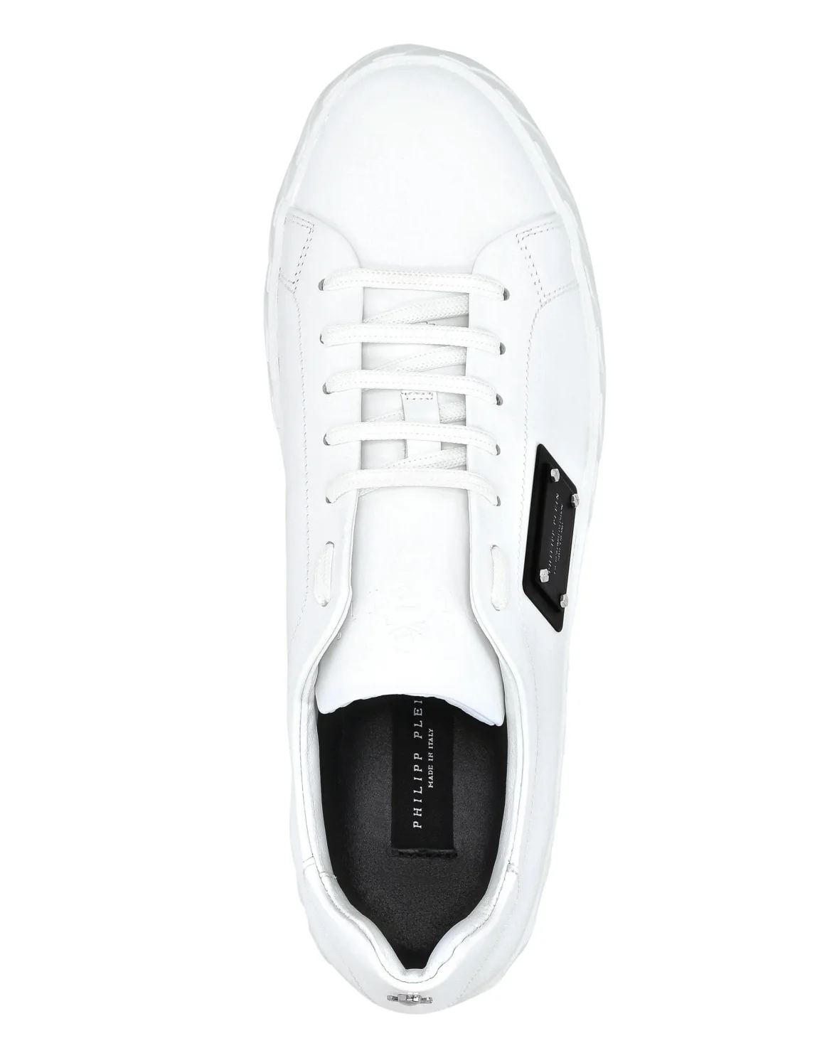 Rubber Leather Lo-Top Sneakers Iconic Plein, цвет: Белый