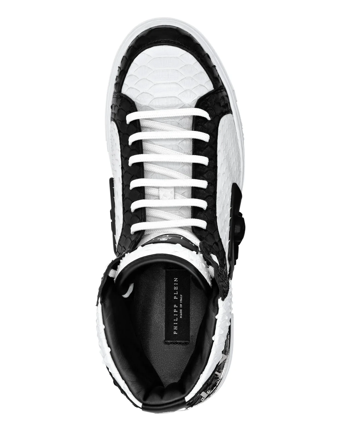 HI-TOP SNEAKERS MONEY KICK$ PYTHON LUXURY SKULL, цвет: Черный