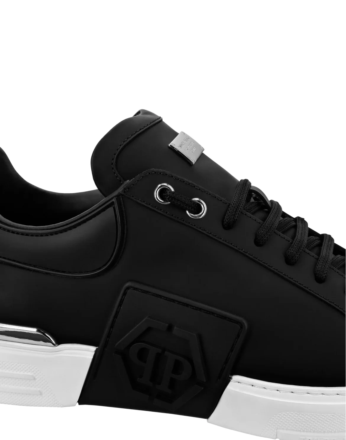 Rubber Leather PHANTOM KICK$ Lo-Top Sneakers Iconic Plein, цвет: Черный