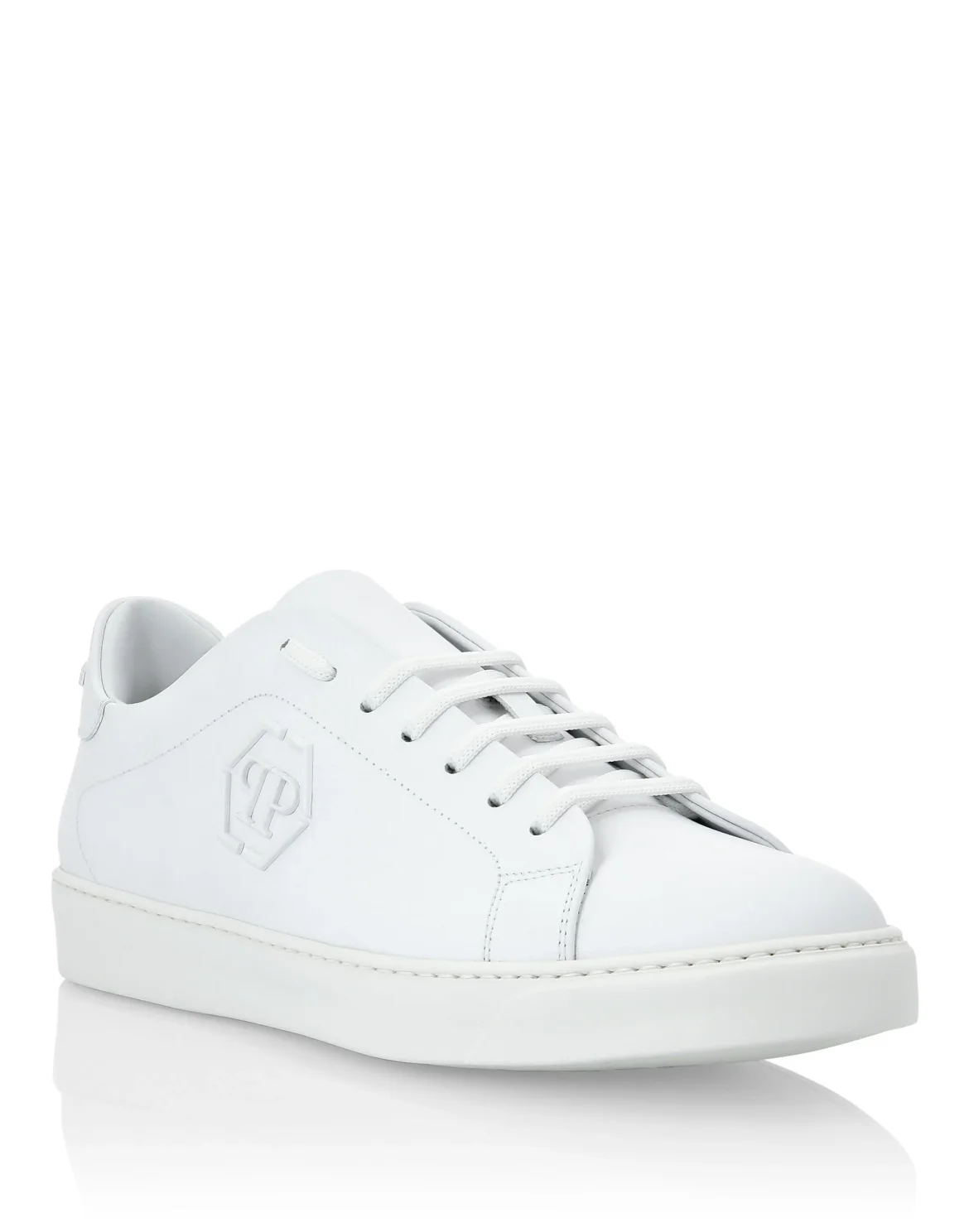 Rubber Leather Lo-Top Sneakers The Plein Original TM, цвет: Белый
