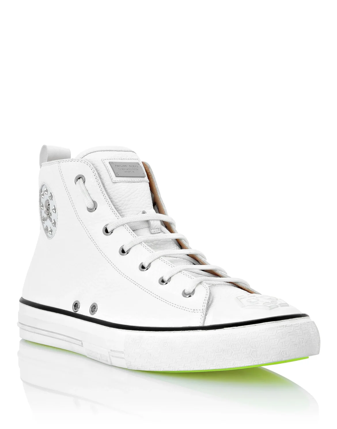 Leather Hi-Top Sneakers Megastar, цвет: Белый
