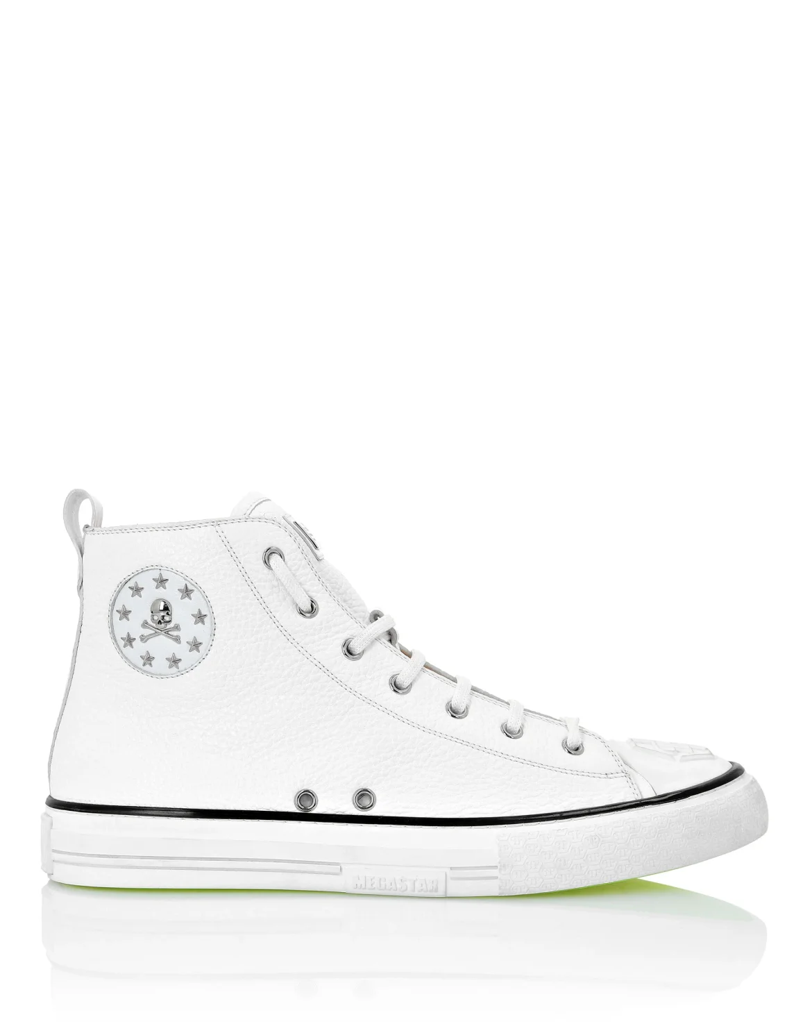 Leather Hi-Top Sneakers Megastar, цвет: Белый