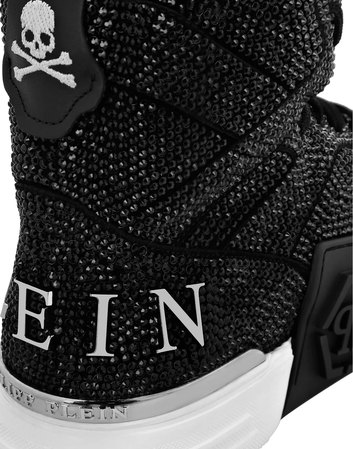 HI-TOP SNEAKERS MONEY KICK$ SUEDE CRYSTAL HEXAGON, цвет: Черный