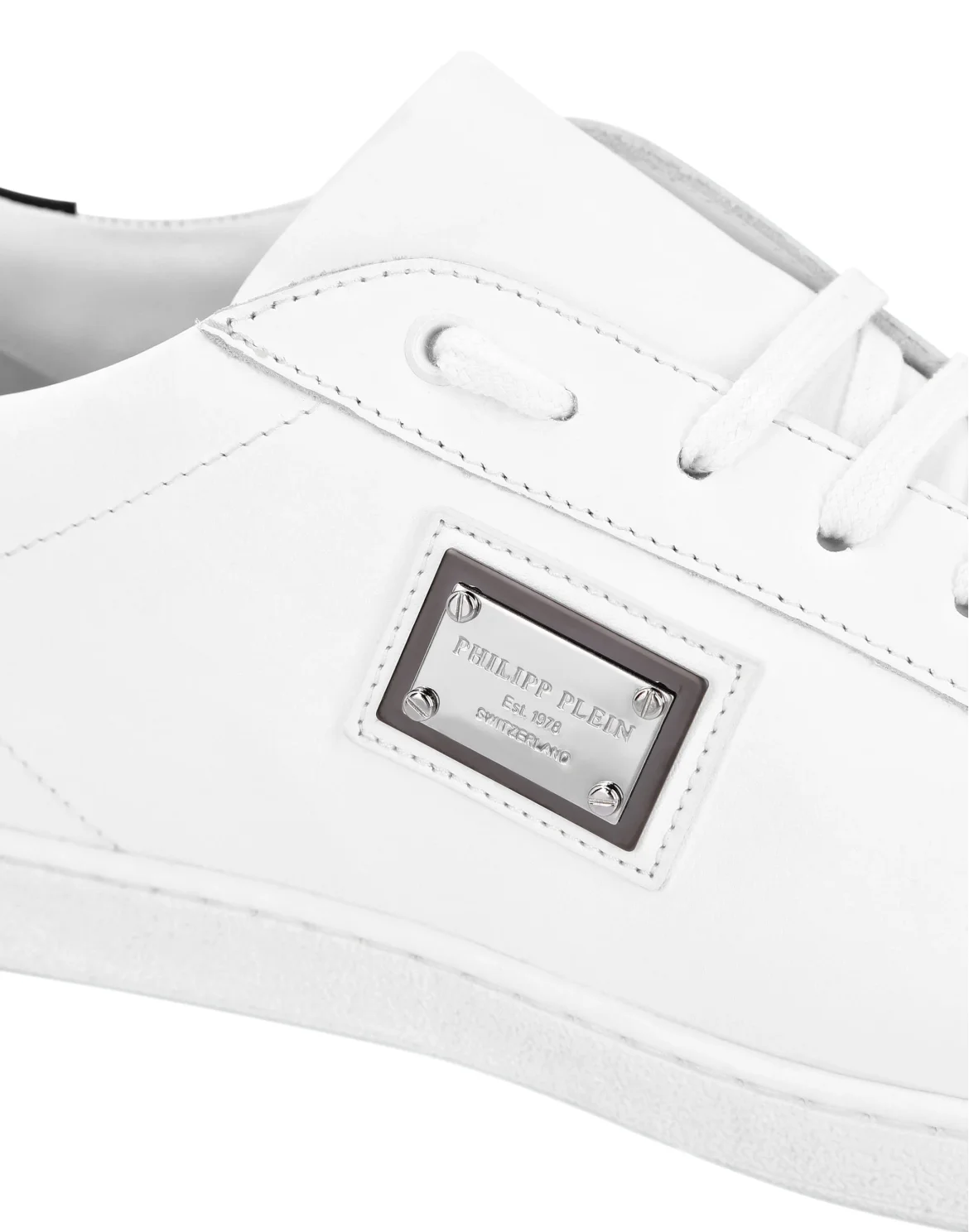 Leather Lo-Top Sneakers Philipp Plein TM, цвет: Белый