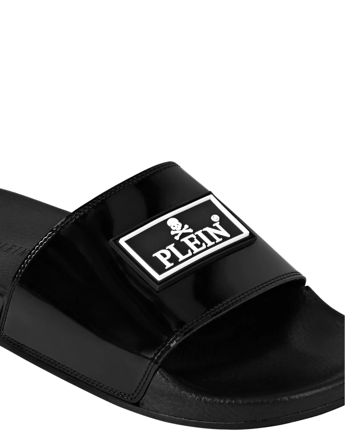Flat gummy sandals Iconic Plein, цвет: Черный