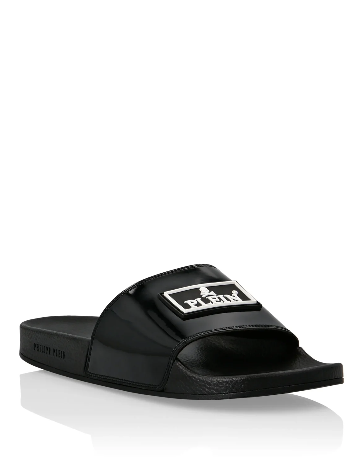 Flat gummy sandals Iconic Plein, цвет: Черный
